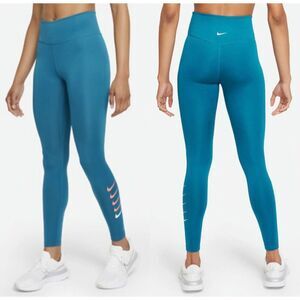 NIKE Swoosh Run 7/8 Running Teal Leggings
